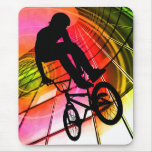 BMX in Lines & Circles Mouse Pads