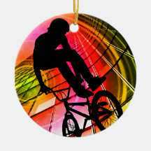 BMX in Lines & Circles Ornaments
