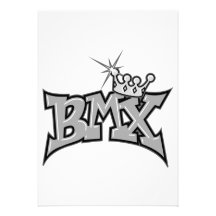 BMX king text design grayscale Custom Invite