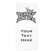 BMX king text design grayscale Rack Card