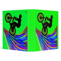 BMX on a Rainbow Road 3 Ring Binder