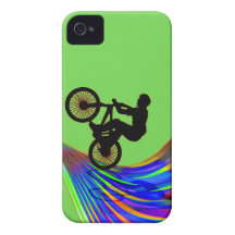 BMX on a Rainbow Road iPhone 4 Cases