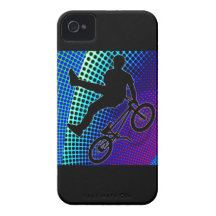 BMX on Fractal Movie Marquee Case-Mate iPhone 4 Cases