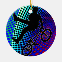 BMX on Fractal Movie Marquee Christmas Ornament