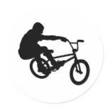 BMX Rider_3 Round Stickers