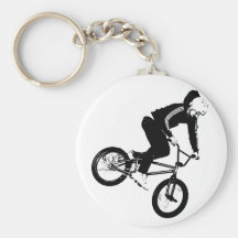 BMX Rider Black Graphic Keychain