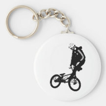BMX Rider Graphic in RED Key Chains