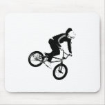 BMX Rider in Black and White Mouse Pad
