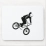 BMX Rider in Black and White Mouse Pad