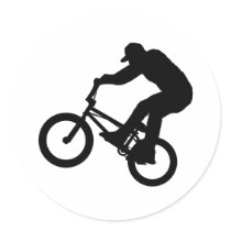 BMX Rider Round Sticker