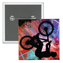 BMX sur la grunge rouillée Badges Avec Agrafe