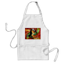 BMXers in Red and Orange Grunge Swirls Aprons