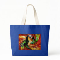 BMXers in Red and Orange Grunge Swirls Canvas Bags