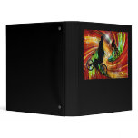 BMXers in Red and Orange Grunge Swirls Vinyl Binders
