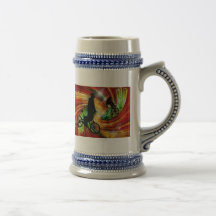 BMXers in Red and Orange Grunge Swirls Mug