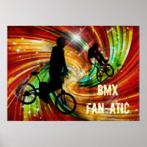 BMXers in Red and Orange Grunge Swirls