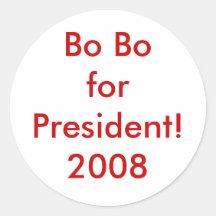 Bo BoforPresident!2008 Round Sticker
