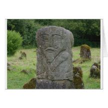 Boa Island Janus figure Greeting Cards