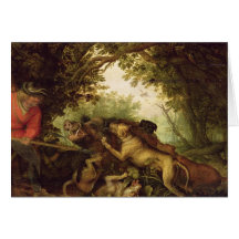 Boar Hunt, 1611 Greeting Cards