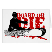 board or die. skeleboarder. card