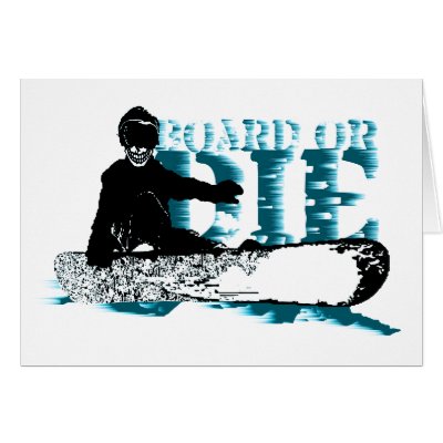 board or die. skeleboarder. greeting card by asyrum