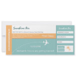 Boarding Pass Wedding Invitation turquoise orange