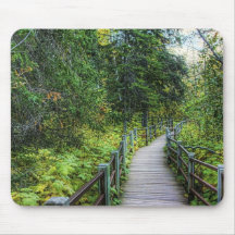 Boardwalk through Woods Mousepad