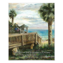 Boardwalk with Life Guard- Psalm 143:8a Photograph