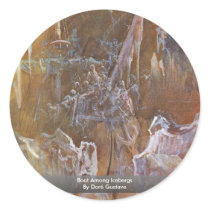 Boat Among Icebergs By Doré Gustave Round Stickers
