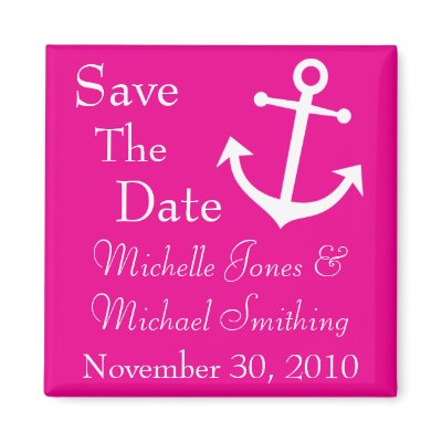 Boat Anchor Save The Date Magnets (Magenta) by WindyCityStationery