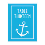 Boat Anchor Table Numbers (Blue / White)