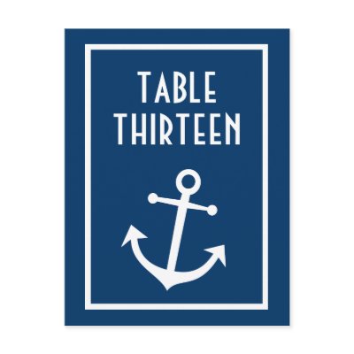 Boat Anchor Table Numbers (Dark Blue / White) by WindyCityStationery