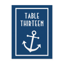 Boat Anchor Table Numbers (Dark Blue / White)