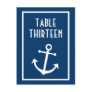 Boat Anchor Table Numbers (Dark Blue / White)