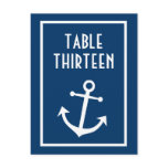 Boat Anchor Table Numbers (Dark Blue / White) postcards