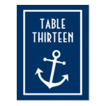 Boat Anchor Table Numbers (Dark Blue / White) Post Cards