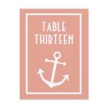 Boat Anchor Table Numbers (Peach / White)