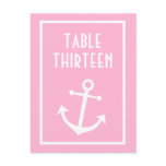 Boat Anchor Table Numbers (Pink / White)