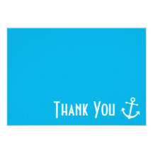 Boat Anchor Thank You Note Cards (Blue) Personalized Announcement
