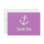 Boat Anchor Thank You Note Cards (Plum Purple) Custom Invite