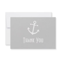 Boat Anchor Thank You Note Cards (Silver)