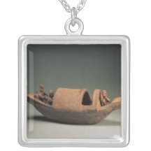 Boat and crew, tomb artefact necklaces