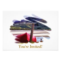 BOAT AND MOUNTAIN LANDSCAPE CUSTOM INVITATIONS