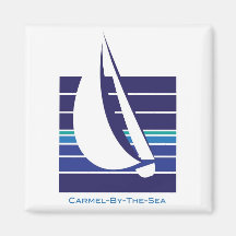 Boat Blues Square_Carmel-by-the-sea magnet