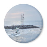 Boat Boats Scenic Fishing Light Tower Ocean HDR Refrigerator Magnet