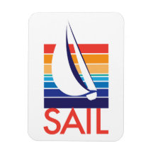Boat Colour Square_Sail Rectangle Magnet