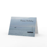 Boat & Harbour  Birthday Card