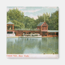 Boat House, Central Park, New York City 1918 Vinta Magnets