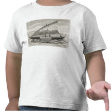 Boat of the Mortlock Islands with outrigger T Shirt