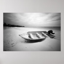 Boat on Shelley Beach Poster